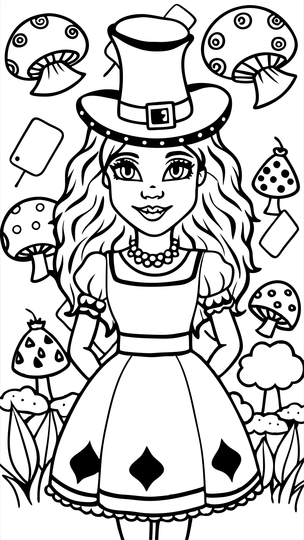 adult alice in wonderland coloring pages